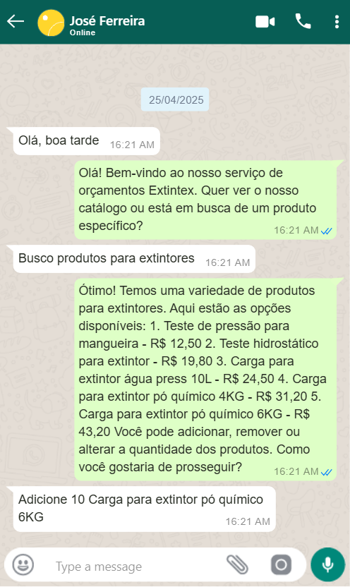 Orçamentos personalizados